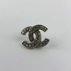 Chanel CC Logo Earrings Silver Vintage — view 5