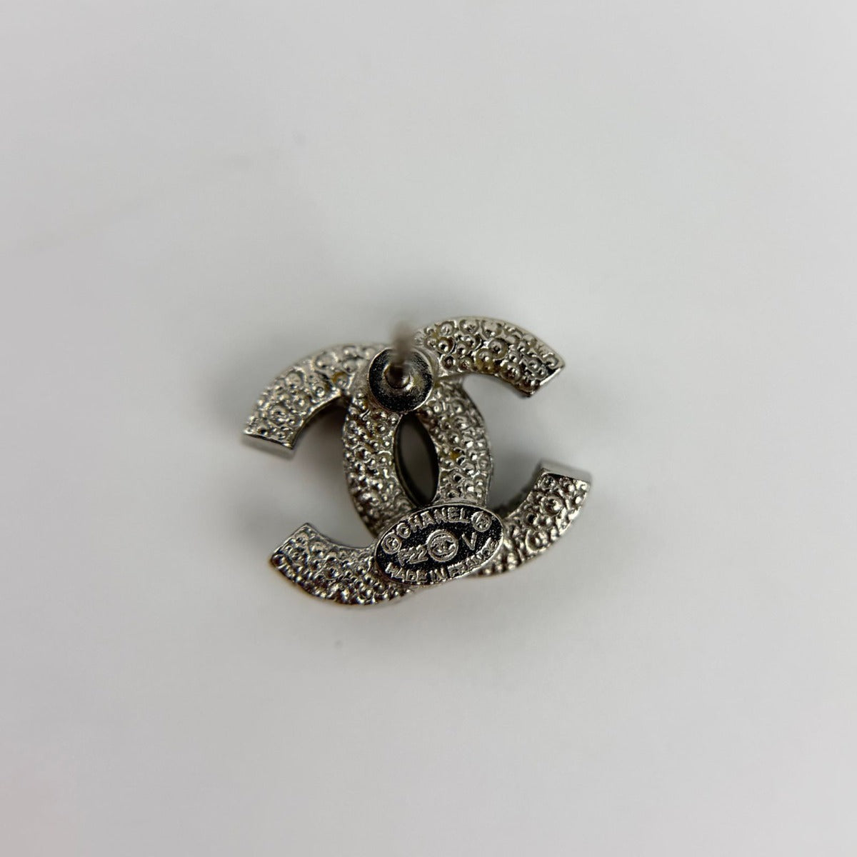 Chanel CC Logo Earrings Silver Vintage — view 7