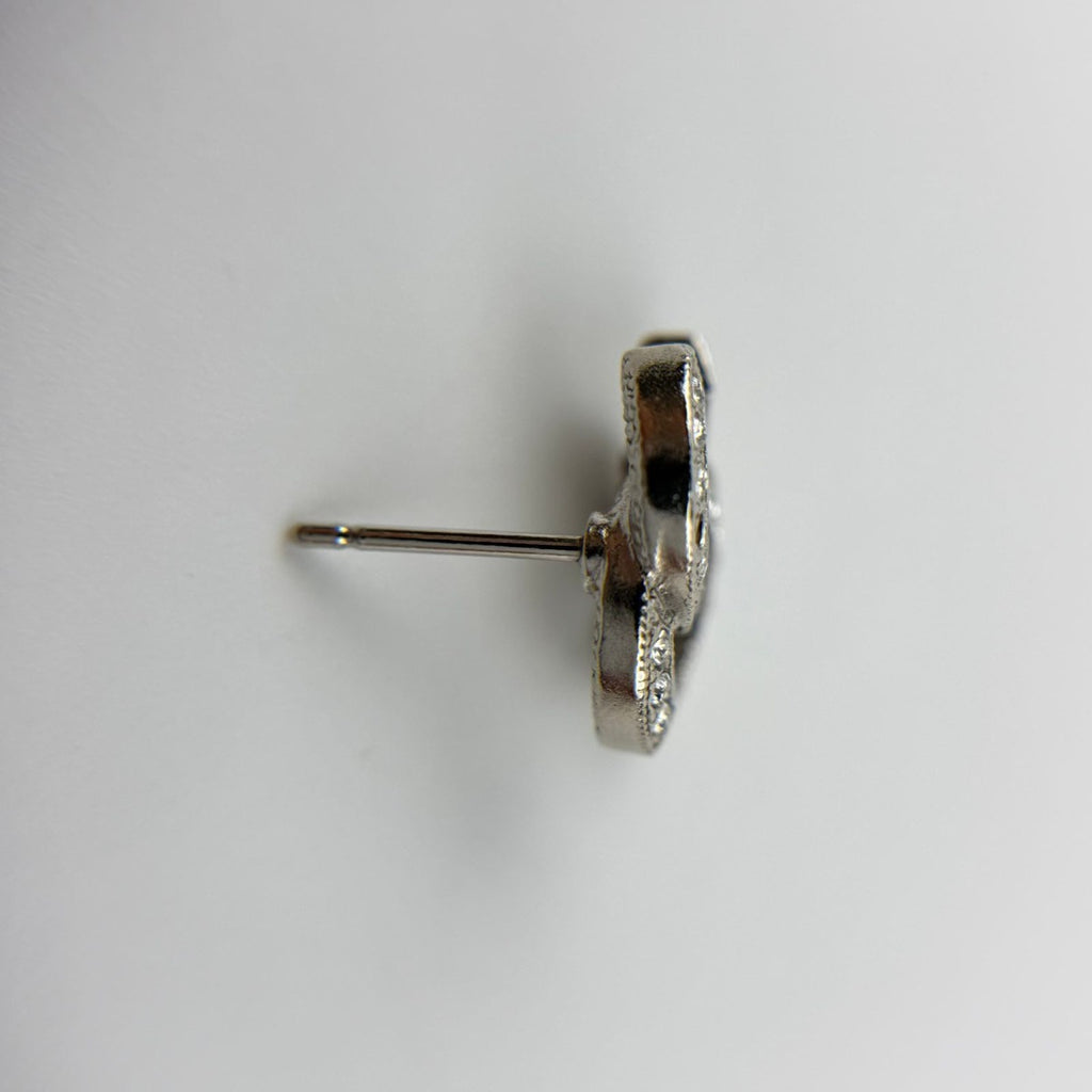 Chanel CC Logo Earrings Silver Vintage — view 8