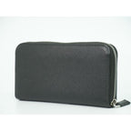 Prada Saffiano Leather Round Zipper Long Wallet Black — view 2