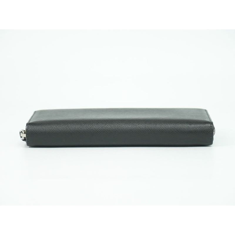 Prada Saffiano Leather Round Zipper Long Wallet Black — view 3