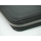 Prada Saffiano Leather Round Zipper Long Wallet Black — view 7