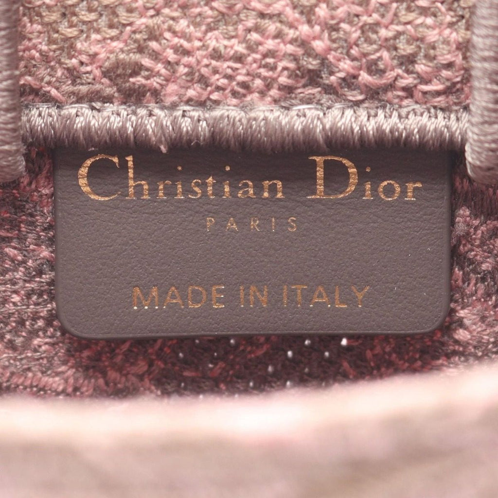 Dior Handbag Book Tote Mini Pink Gray Canvas Vertical — view 4
