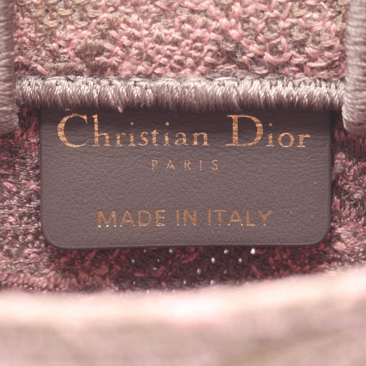 Dior Handbag Book Tote Mini Pink Gray Canvas Vertical — view 4