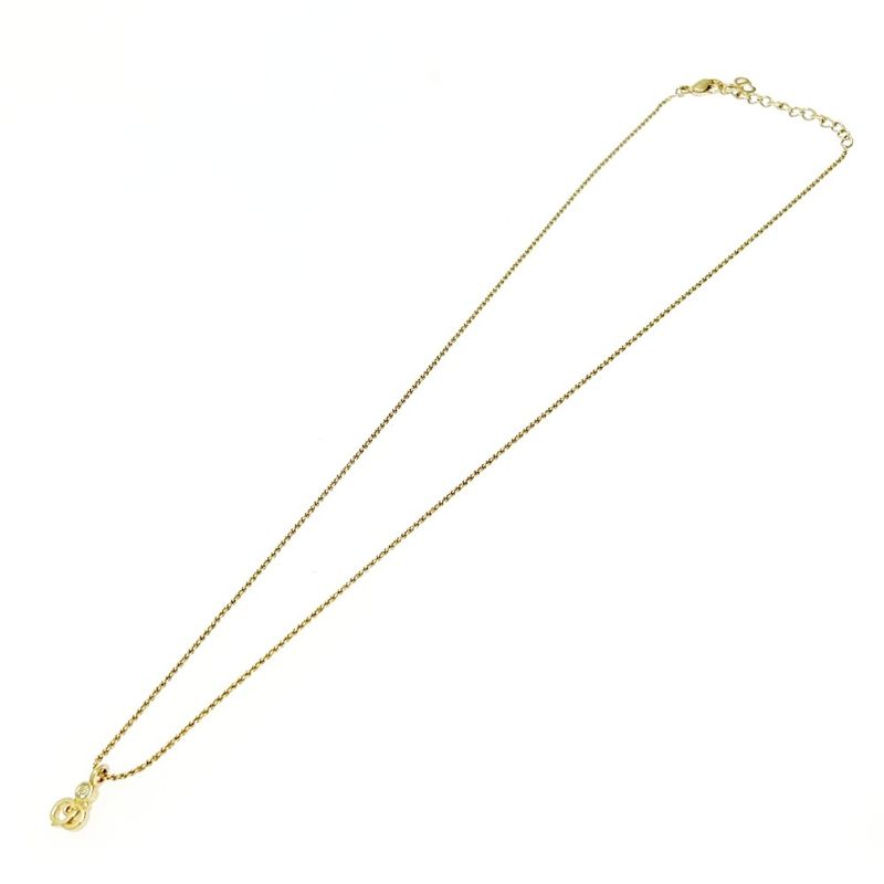 Christian Dior GP Rhinestone CD Logo Necklace Gold — view 4