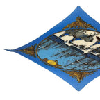Hermes Scarf Silk Pleated Marine ET Cavalerie Sea and Cavalry Blue — view 2