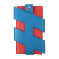 Hermes H Tag Card Holder Case Chevre Rouge Blue Silver Hardware Periodica
