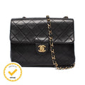 Chanel Chain Shoulder Bag Crossbody Gold Single