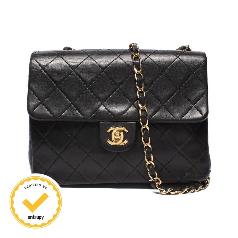 Chanel Chain Shoulder Bag Crossbody Gold Single
