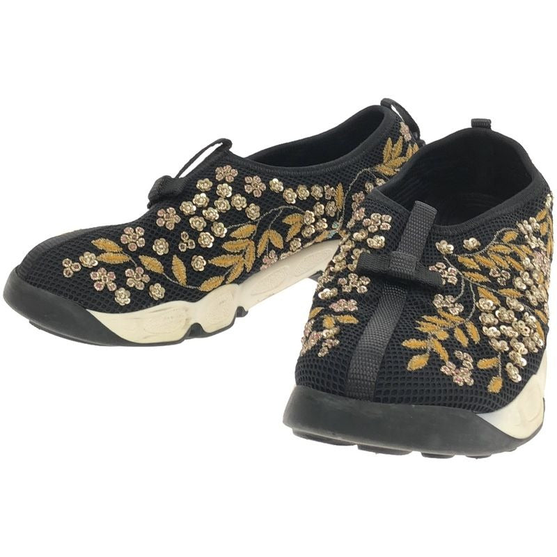 Christian Dior Fusion Flour Sequined Jacquard Sneakers Black 36