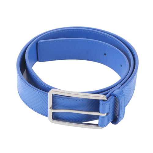 Bottega Veneta Intrecciato Embossed Leather Belt Blue