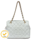 Chanel Chain Tote Shoulder Bag Gold Quilted CC Logo