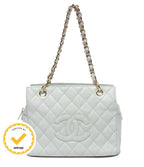 Chanel Chain Tote Shoulder Bag Gold Quilted CC Logo