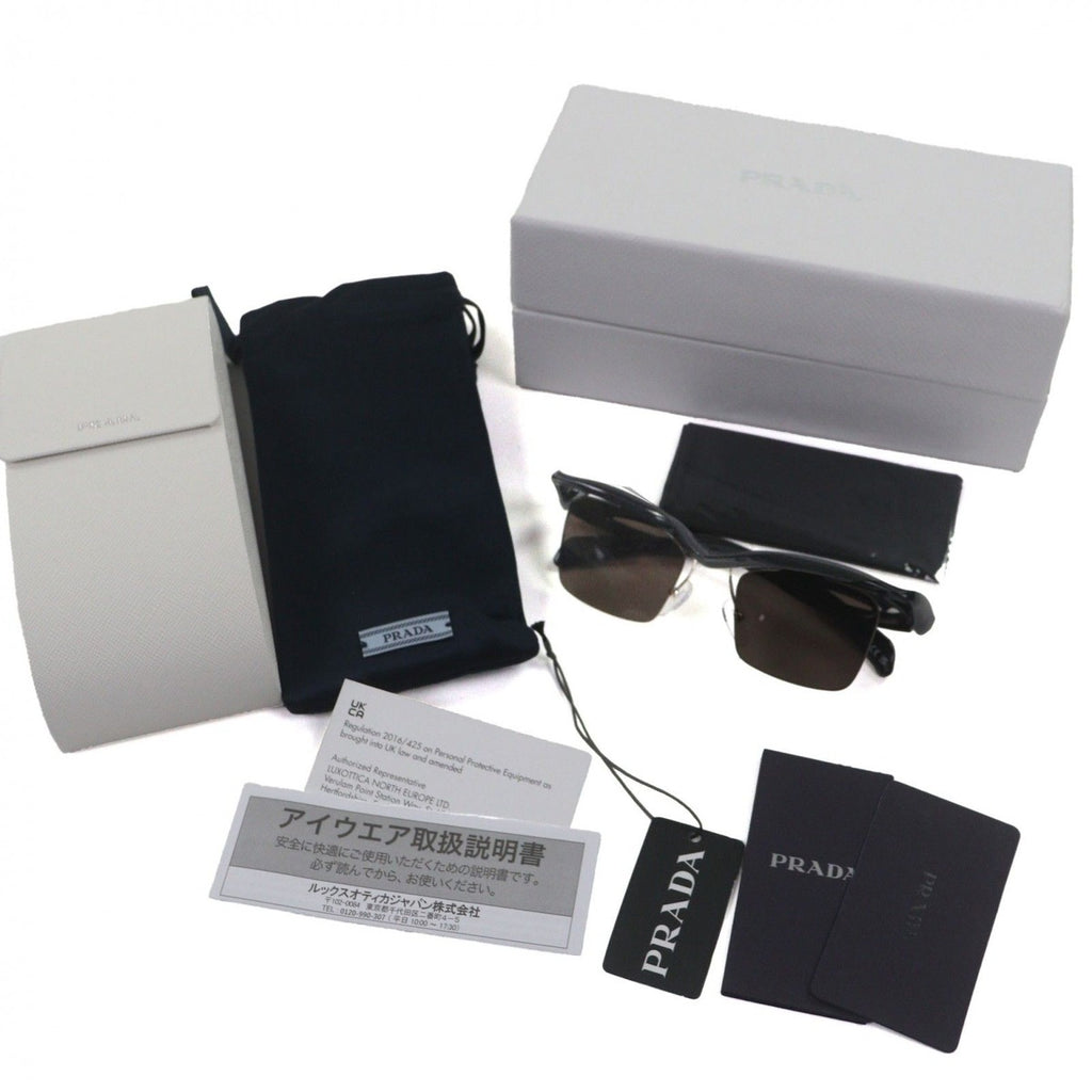 Prada Square Lens Sunglasses Black Gray Demo — view 2
