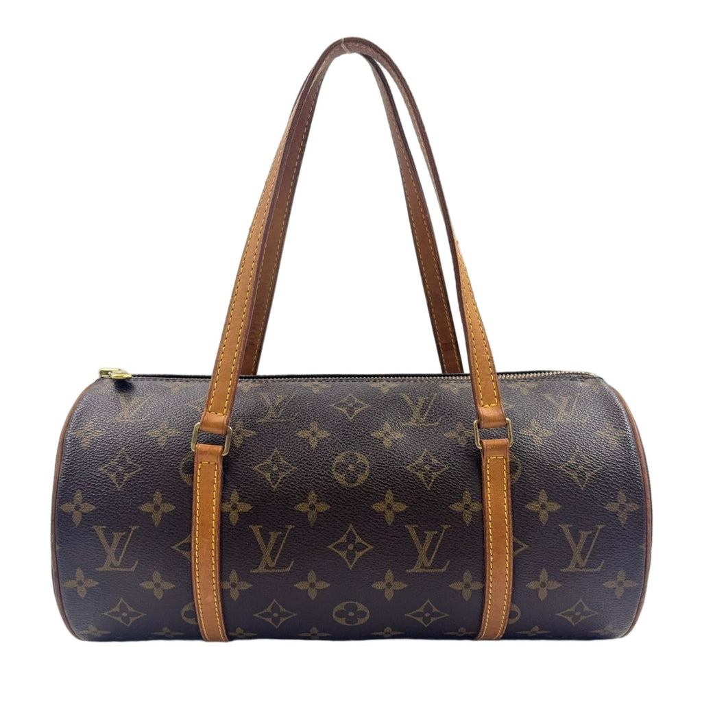 Louis Vuitton Papillon 30 Monogram Pouch Leather Brown Light Handbag Gold