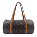 Louis Vuitton Papillon 30 Monogram Pouch Leather Brown Light Handbag Gold