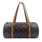 Louis Vuitton Papillon 30 Monogram Pouch Leather Brown Light Handbag Gold