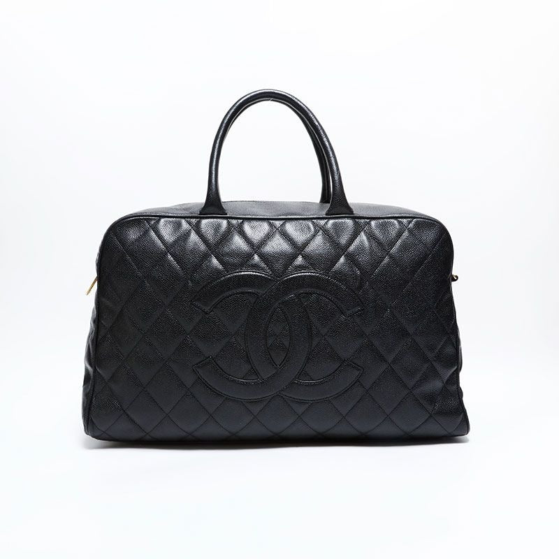 Chanel Boston Bag Caviar Leather Quilted