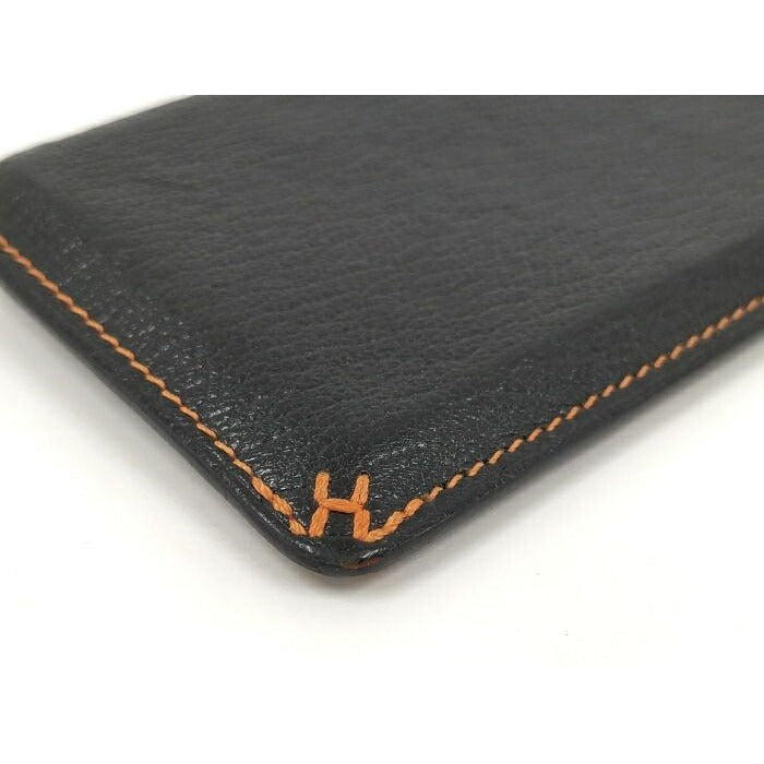 Hermes H Sellier Card Case Verso Leather Black Stamped — view 3
