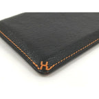 Hermes H Sellier Card Case Verso Leather Black Stamped — view 3
