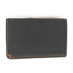 Hermes H Sellier Card Case Verso Leather Black Stamped