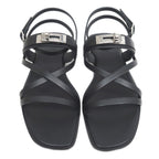 Hermes June Sandals Size 38 Black Cles Apparel Shoes — view 3