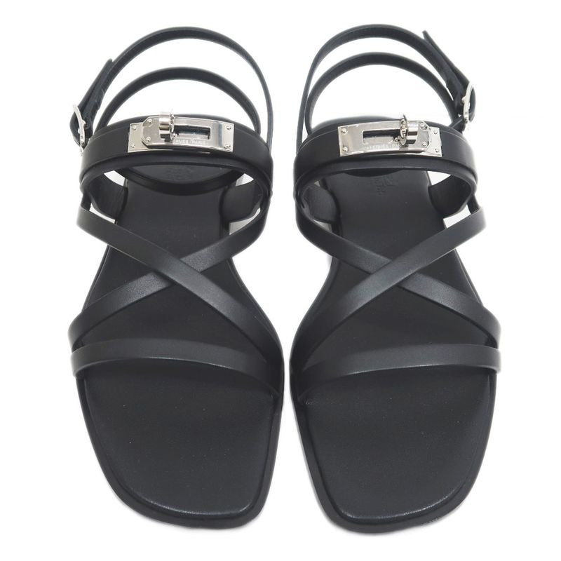 Hermes June Sandals Size 38 Black Cles Apparel Shoes — view 3