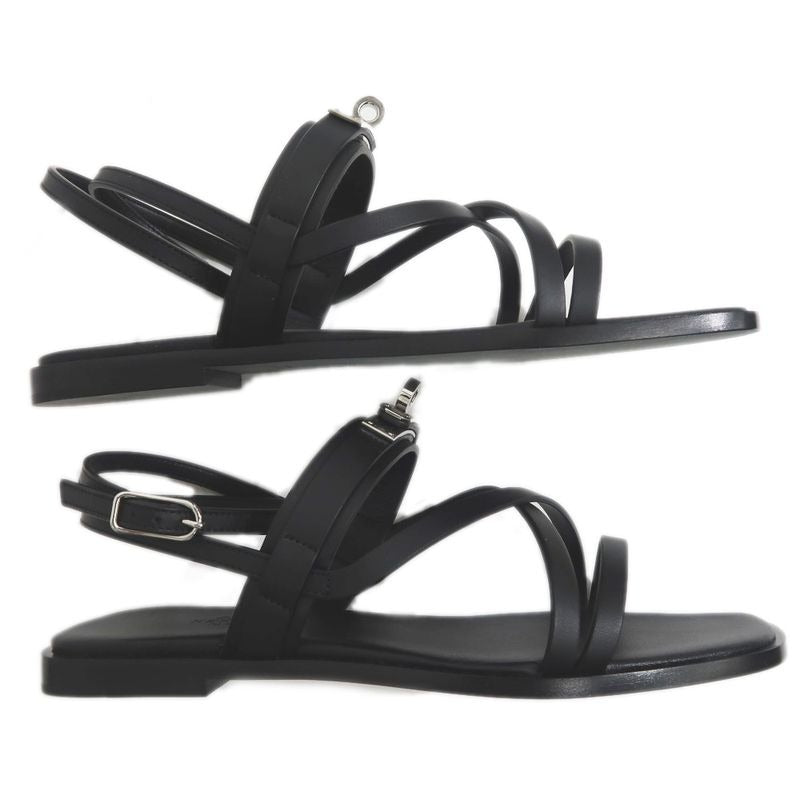 Hermes June Sandals Size 38 Black Cles Apparel Shoes — view 5