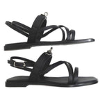 Hermes June Sandals Size 38 Black Cles Apparel Shoes — view 5