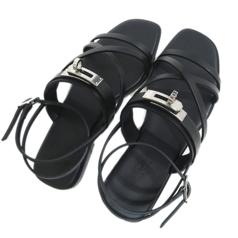 Hermes June Sandals Size 38 Black Cles Apparel Shoes — view 7