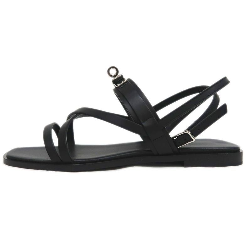 Hermes June Sandals Size 38 Black Cles Apparel Shoes