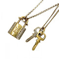 Louis Vuitton Necklace Key Motif LV Padlock Double Chain with Adjuster Star