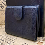 Chanel Wallet Bifold Hook Caviar Leather Compact Black CC Logo — view 2