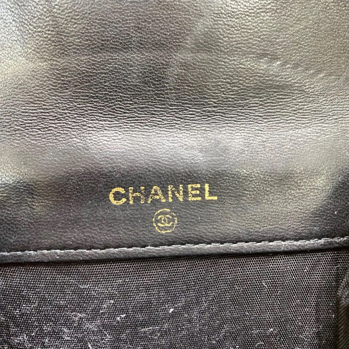 Chanel Wallet Bifold Hook Caviar Leather Compact Black CC Logo — view 5