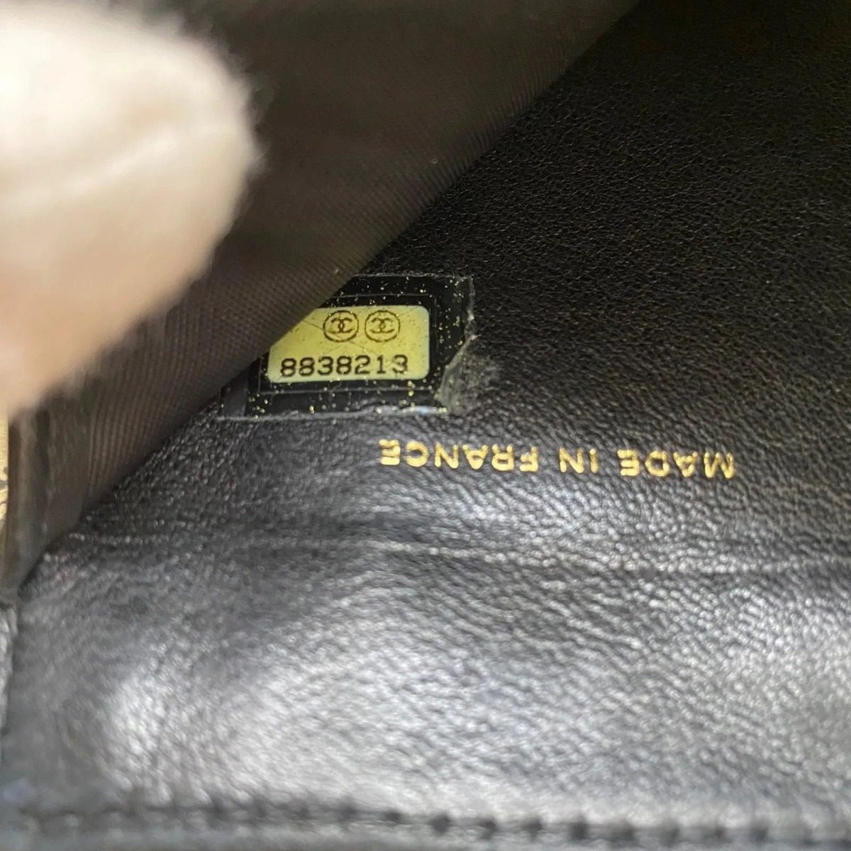 Chanel Wallet Bifold Hook Caviar Leather Compact Black CC Logo — view 6