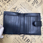 Chanel Wallet Bifold Hook Caviar Leather Compact Black CC Logo — view 8