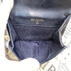 Chanel Wallet Bifold Hook Caviar Leather Compact Black CC Logo — view 9