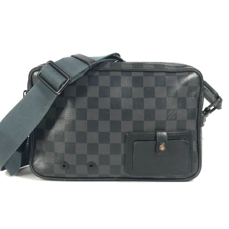 Louis Vuitton Shoulder Bag Alpha Messenger Damier Graphite Canvas Black