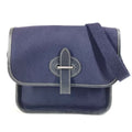 Hermes Shoulder Bag Buenaventura PM Leather Canvas Navy