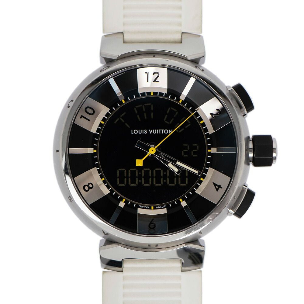Louis Vuitton Tambour in Black Digital Analog Watch