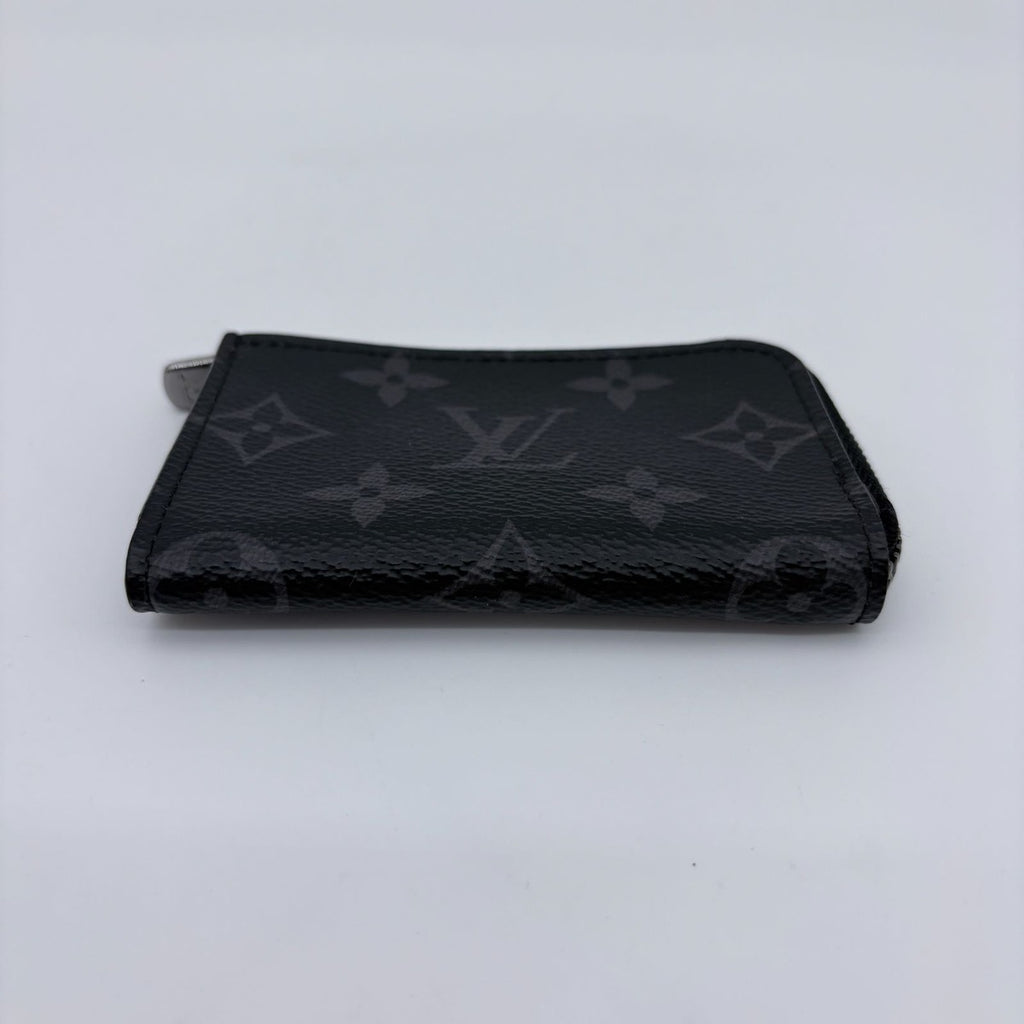 Louis Vuitton Monogram Eclipse Porte-Monnaie Joule Coin Purse Black Gray — view 6