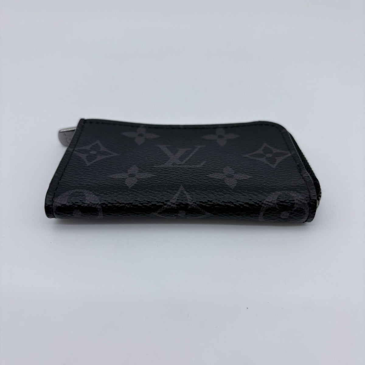 Louis Vuitton Monogram Eclipse Porte-Monnaie Joule Coin Purse Black Gray — view 6