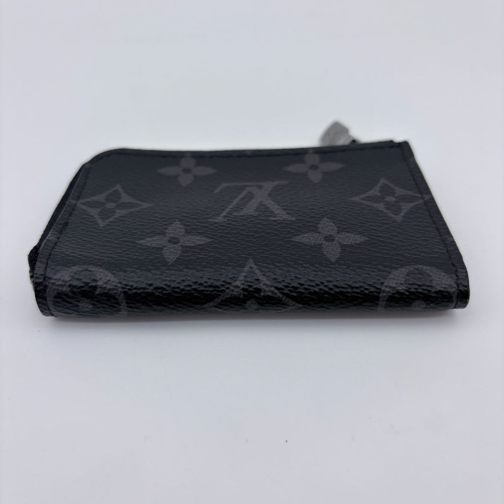 Louis Vuitton Monogram Eclipse Porte-Monnaie Joule Coin Purse Black Gray — view 9