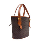 Celine Macadam Bucket Leather Brown Light Tote Gold — view 2