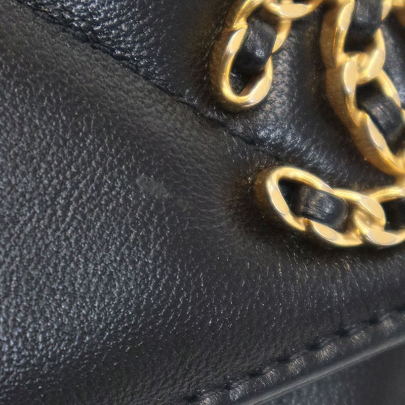 Chanel 19 Chainbelt Bag Chain Belt Waist Ap3774 Black — view 9