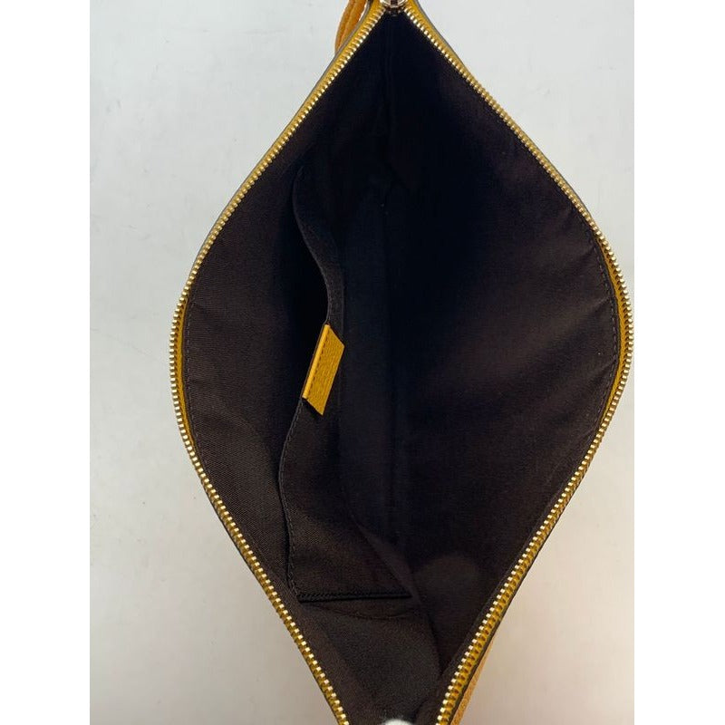 Gucci Clutch Bag Yellow Fringe Bamboo Second 1573 — view 7