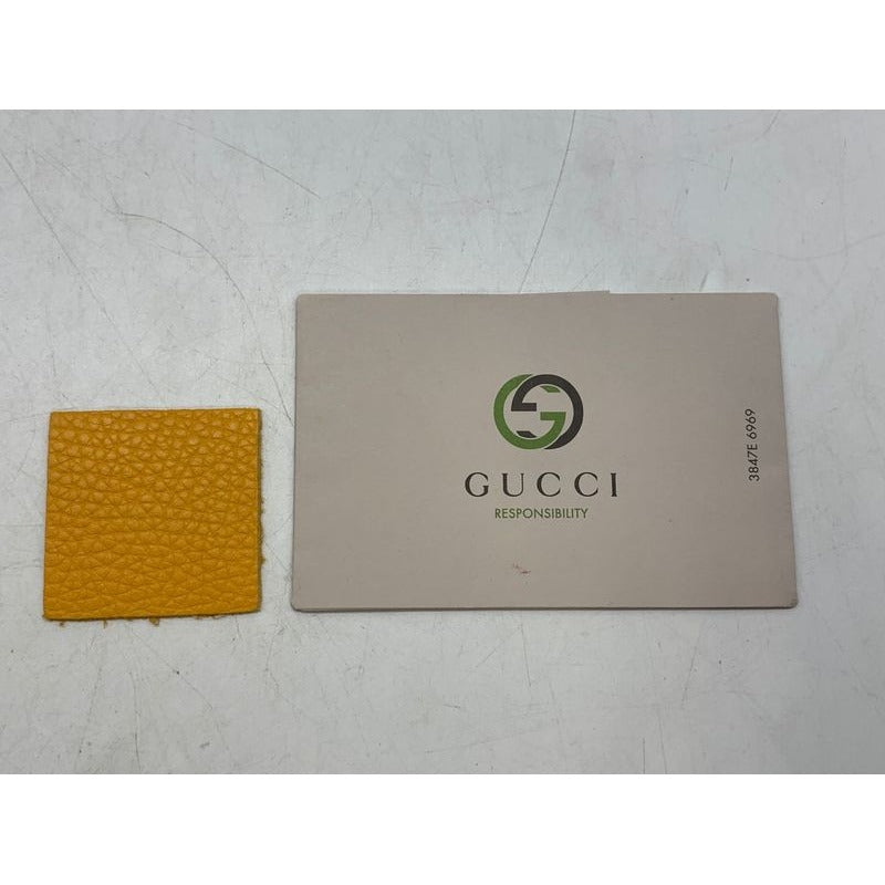 Gucci Clutch Bag Yellow Fringe Bamboo Second 1573 — view 8