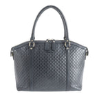 Gucci Micro Guccissima Leather Tote Shoulder Hand Black