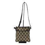 Loewe Anagram Canvas Shoulder Bag Beige Black
