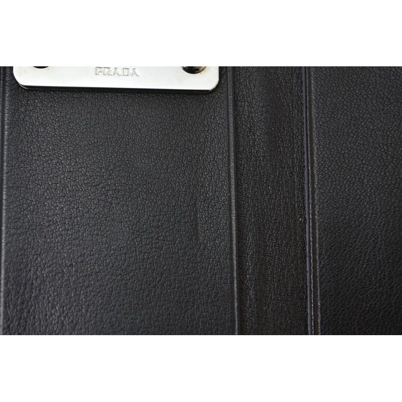 Prada Key Case Key Holder 6 Leather Nero Black Silver — view 5